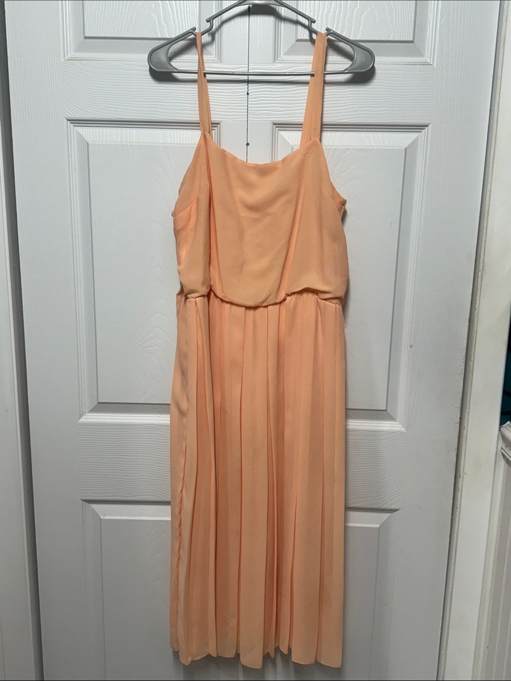Vintage Floral 2 Piece Peach Midi Dress with Brocade Jacket - Picture 10 of 12
